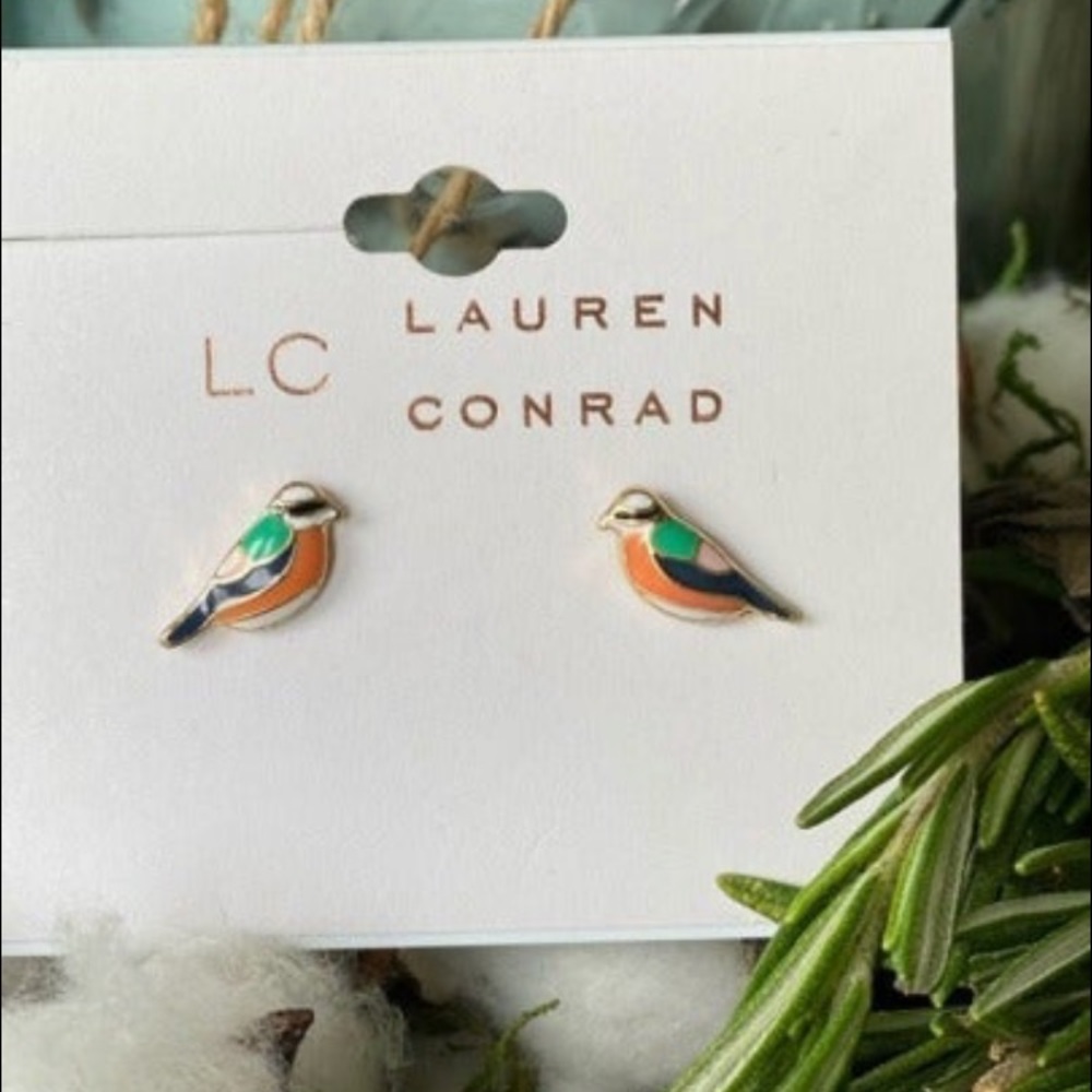 Brand new Pair of colorful bird studs